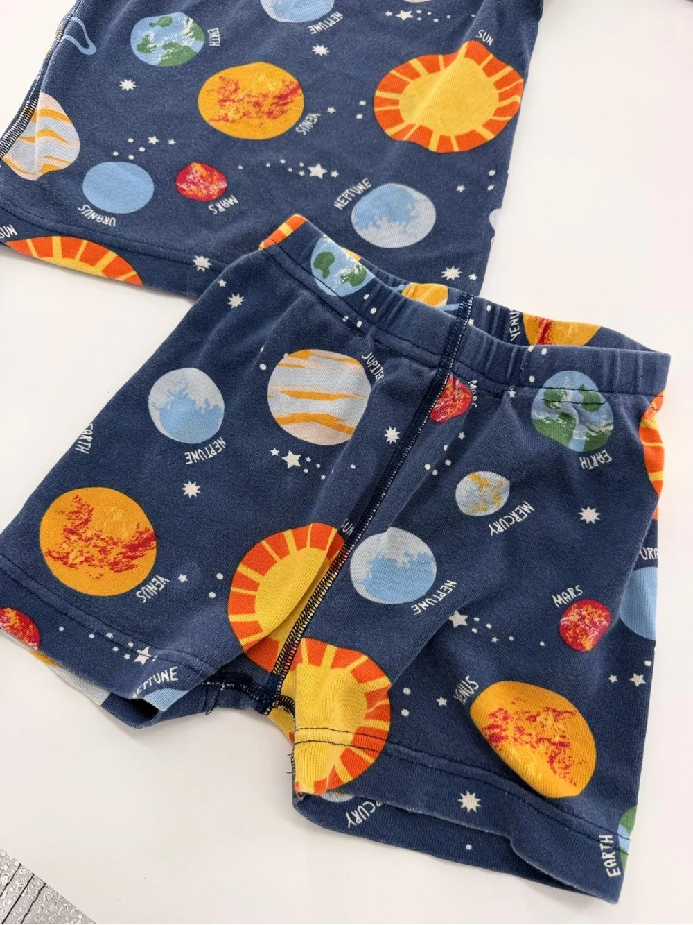 Hanna Andersson Short Sleeve John Pajama Set Milky Way Space Boy Kids Blue 60612
